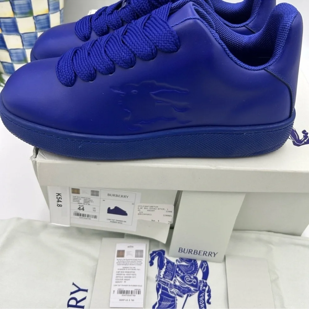 Men’s Burberry box leather sneakers, size 44 made in Italy - Picture 6 of 9